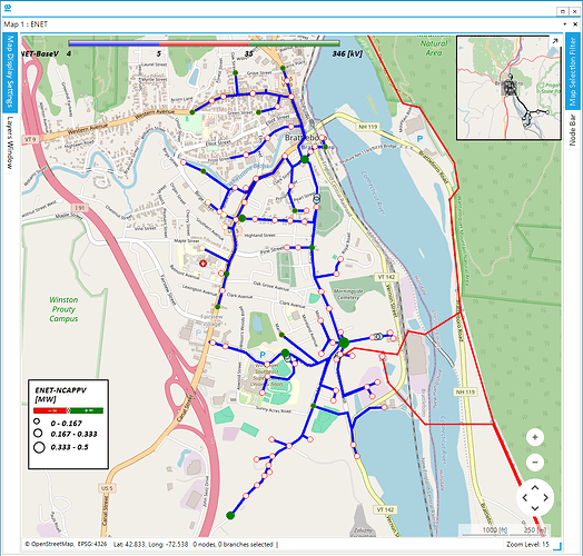 Figure 3: View of the Distribution Side in ENET138 with PV Locations