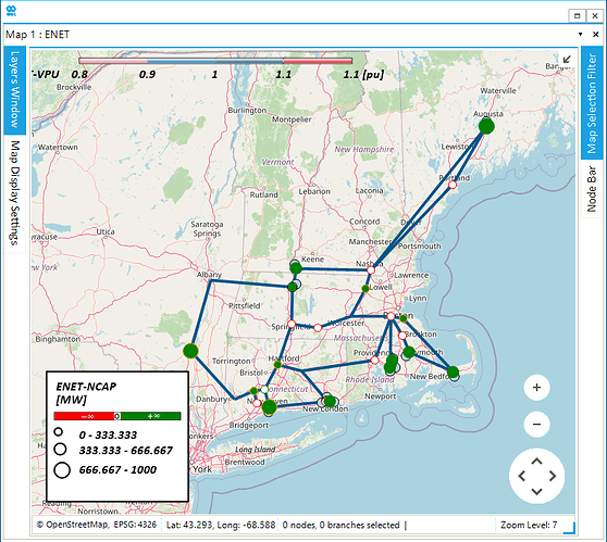 Figure 1: ENET39 Overlayed on a Geographic Map in SAInt.