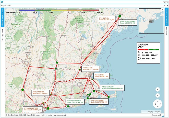 Figure 2: ENET39 Map with renewable locations